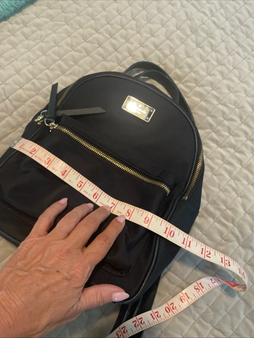 kate spade Black Nylon Backpack with Gold Hardware